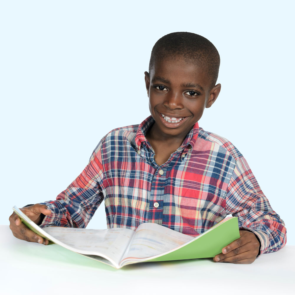 Young boy reading